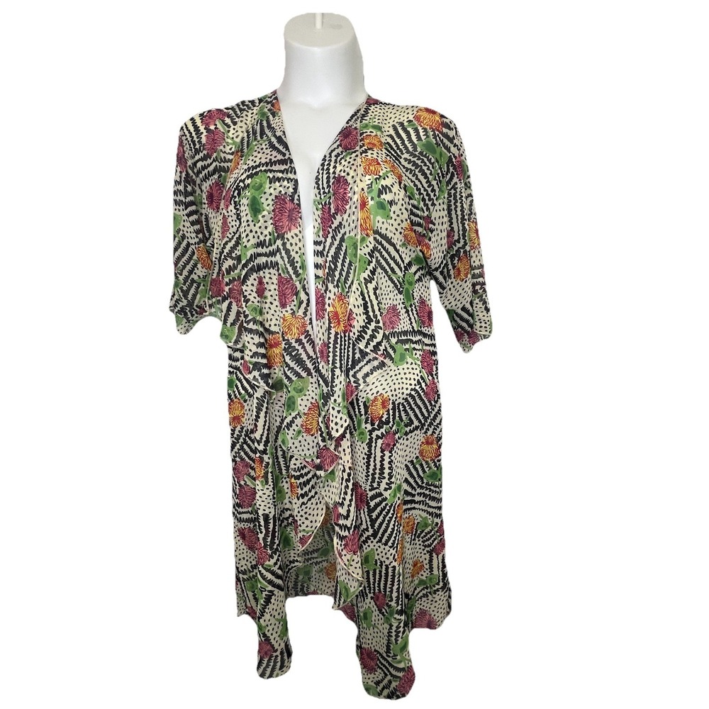 LulaRoe Woman's Shirley Duster‎ Size M Roses Floral Cover Up Kimono  Comfortable
